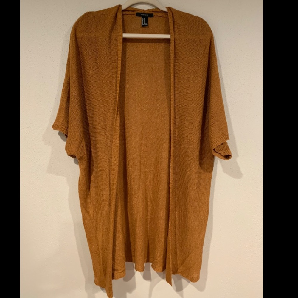 Mustard Forever21 Textured Cardigan